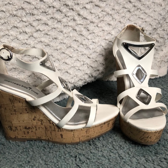 White Montego Bay Club Wedges - Picture 1 of 7